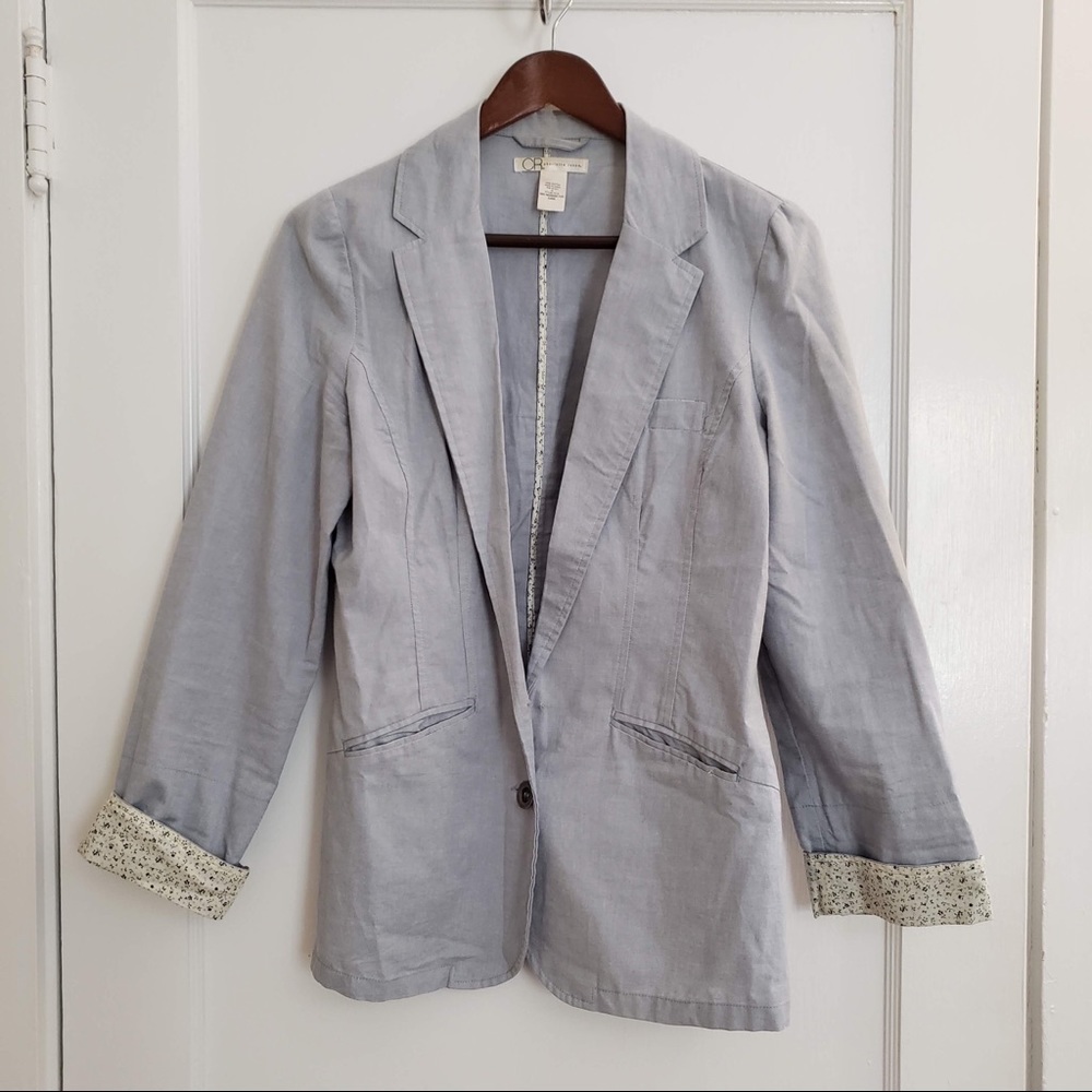Charlotte Russe Denim and Floral Sport Coat